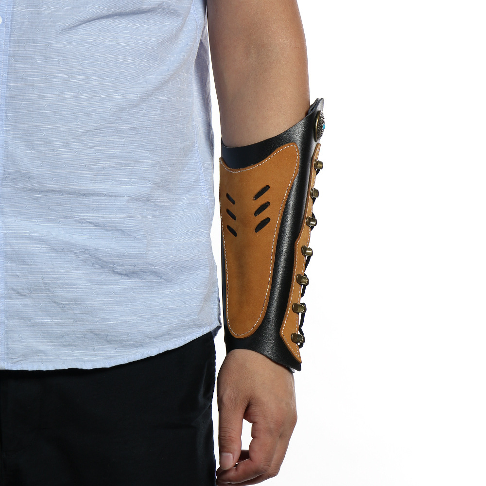 huwairen 猎弓真皮疯马皮牛皮护臂 防护射箭护臂 弓箭护具