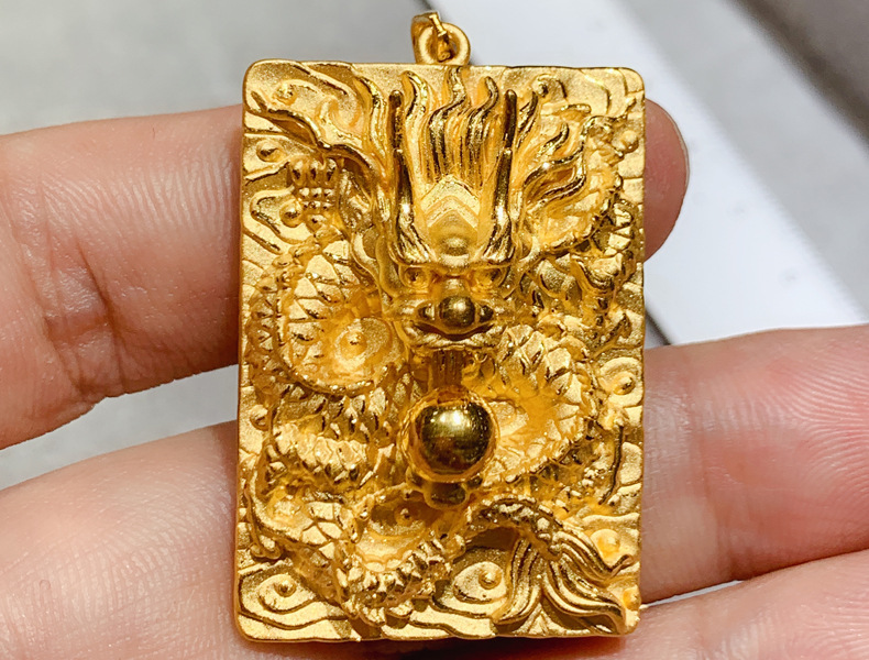 3d硬金 足金999 龙牌黄金吊坠 男士 情侣时大气尚款 送父母送男友