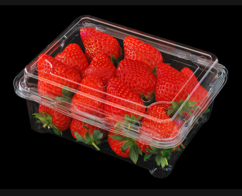 现货pvc水果包装盒草莓盒吸塑包装盒透明翻盖一次性塑料盒子直销