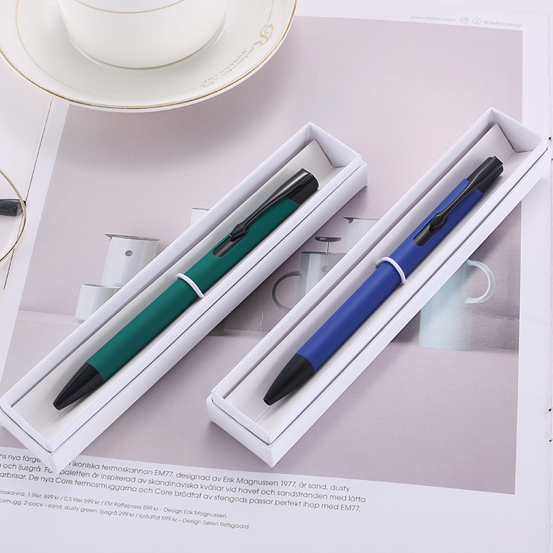 Business Office Small White Pen Ballpoint Pen Signature Pen Roller Pen Packing Box Gift Advertising Marker Packing Box