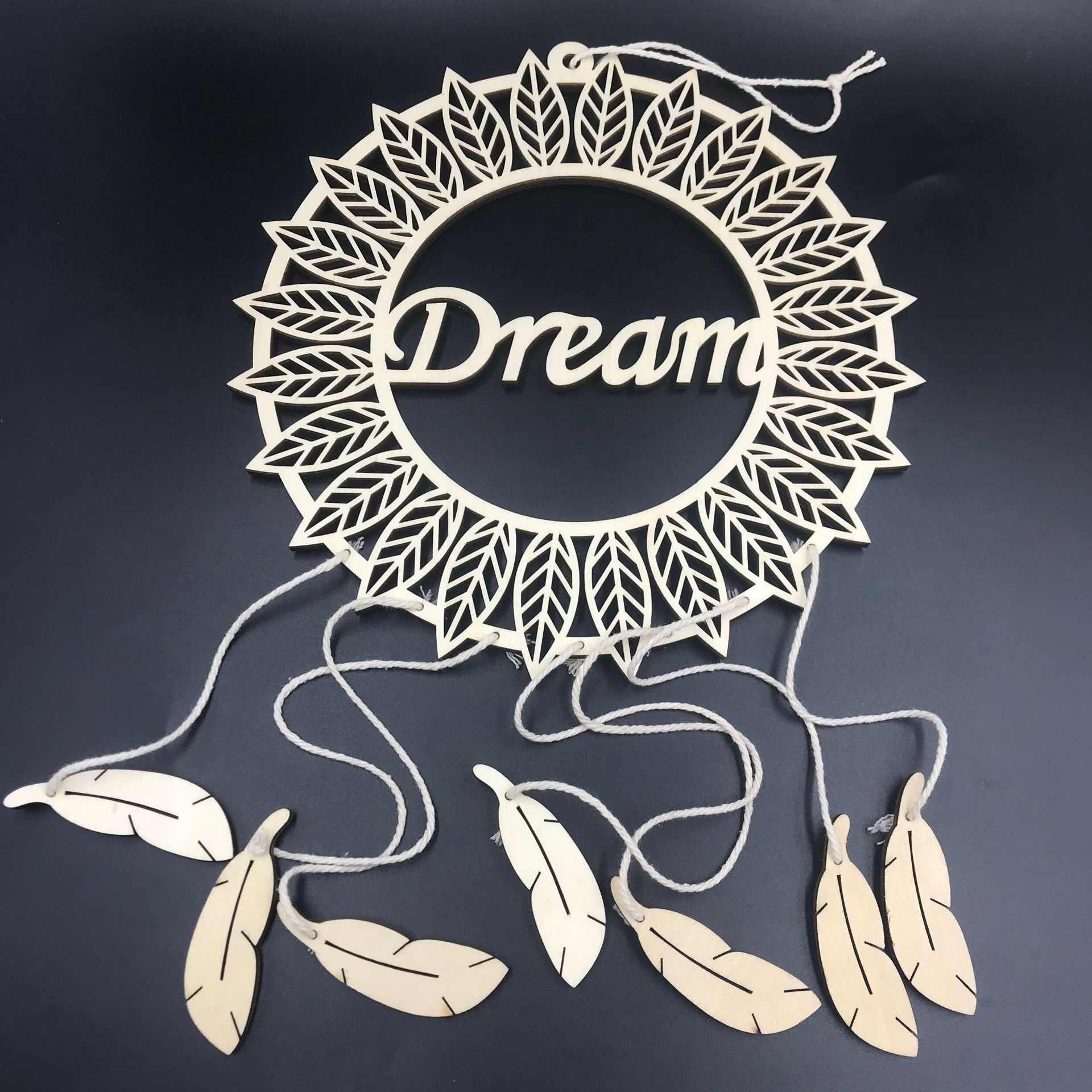 diy木制捕梦网挂件激光切割捕梦网壁挂家居装饰木质工艺品