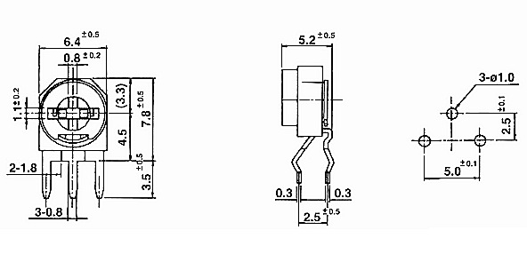 蓝白可调电阻rm063 202 2k 立式 可调电位器 直插可调电阻 全新