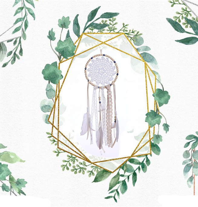 印第安捕梦网羽毛挂件羽毛风铃装饰品少女情人节创意礼物16cm4064