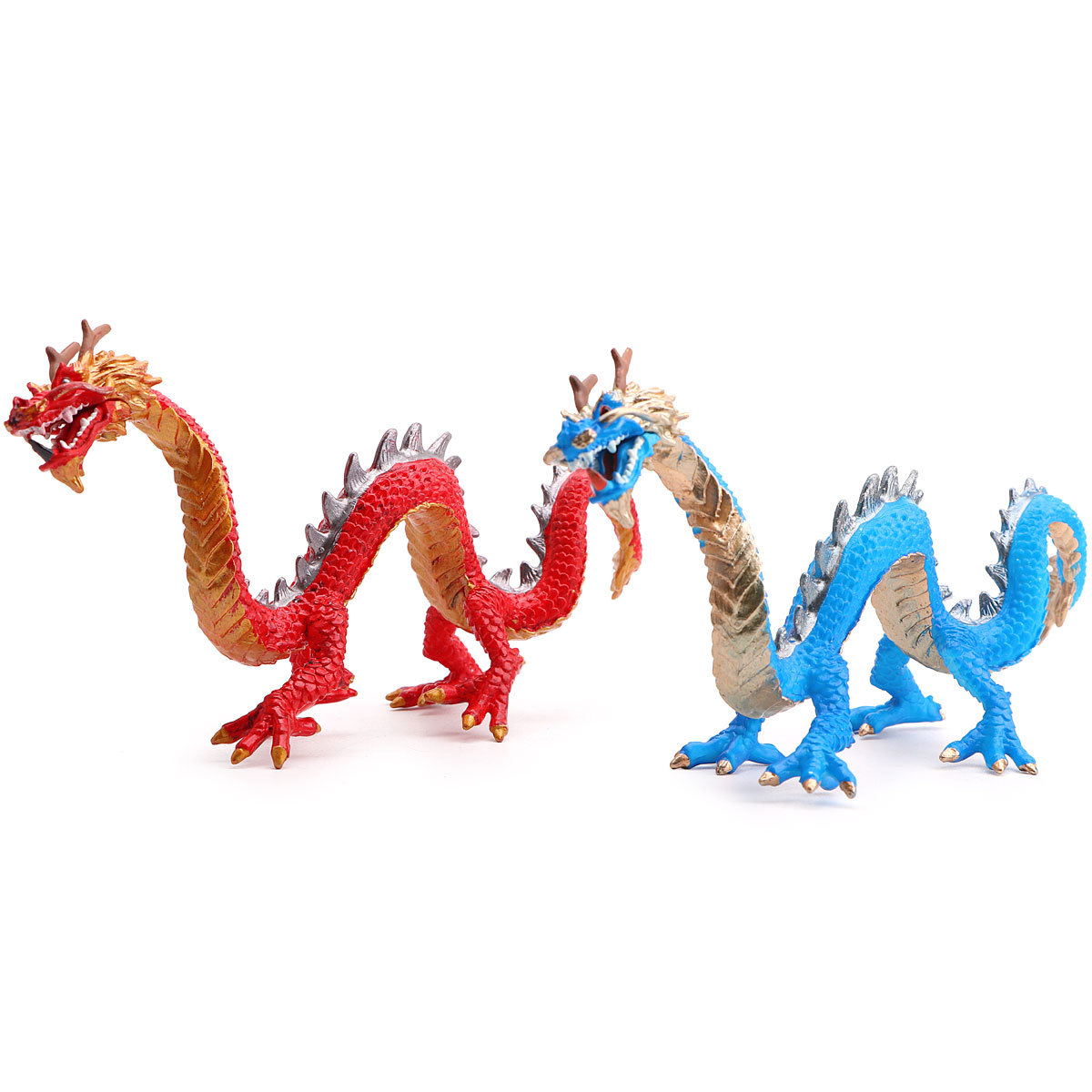 跨境货源新款东方神龙模型红蓝两色中国龙摆件儿童玩具速卖通批发