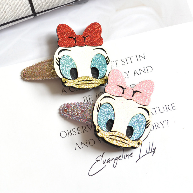 宝宝 儿童发饰 发卡 刘海碎发夹 daisy duck 闪闪鸭子bb夹 头饰