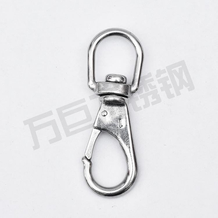 现货不锈钢圈式万向旋转货钩 大眼起重抓钩 起重弹簧钩多款可定制