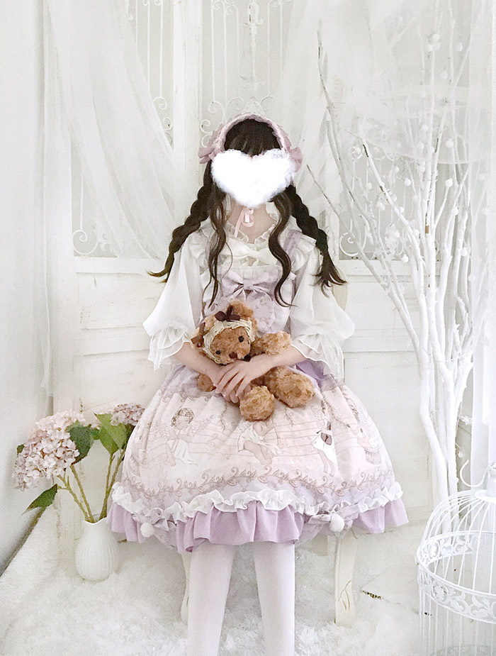 现货 爱神乐章jsk吊带 蕾丝蝴蝶结洛丽塔少女lolita连衣裙