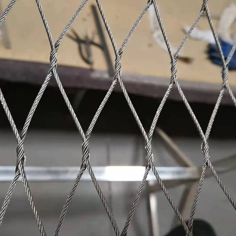 鸟语林鹦鹉鸟舍钢丝绳网 动物园鸟笼防护罩 菱形孔不锈钢丝绳网