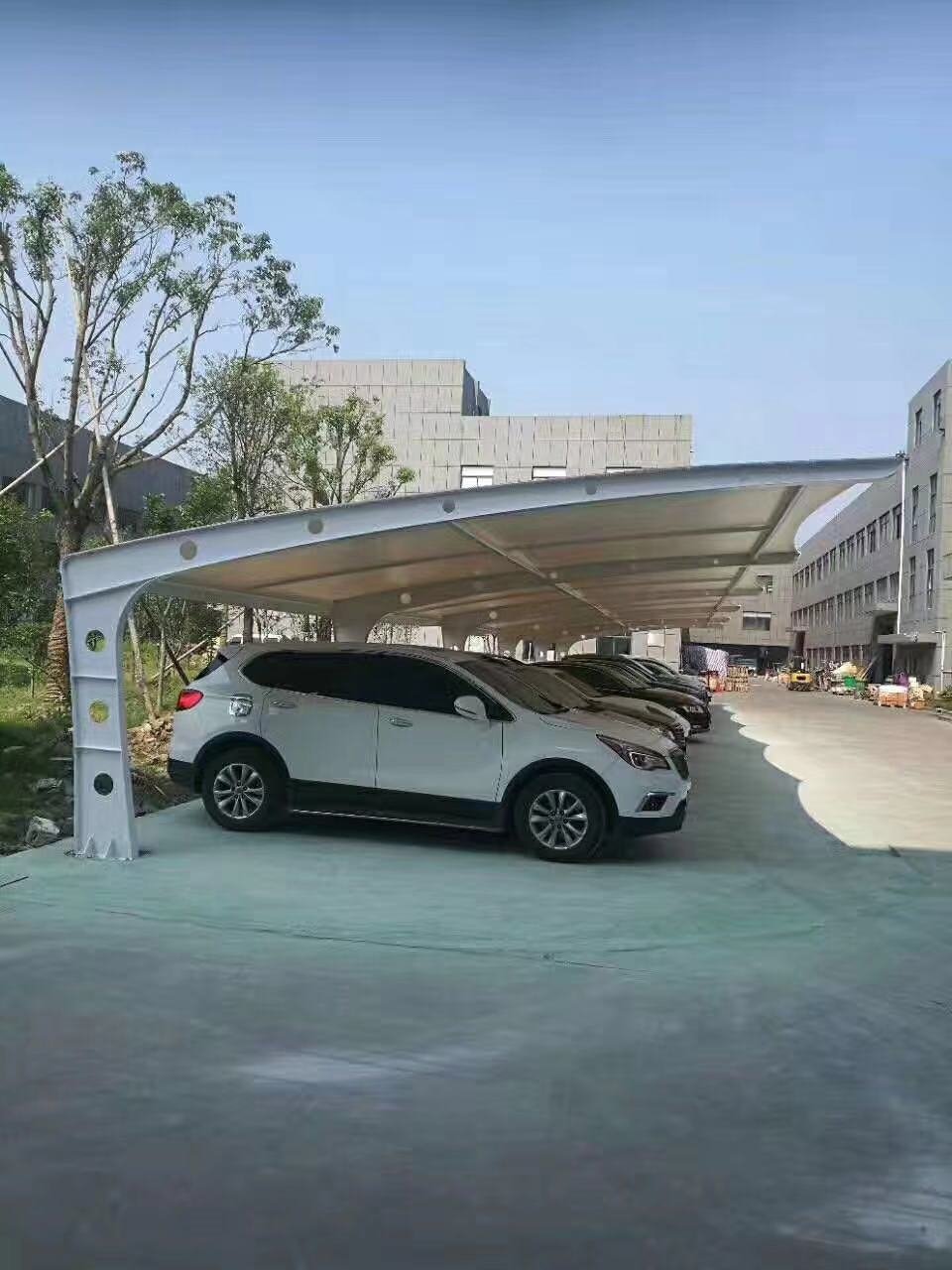 专业膜结构车棚厂家 安装小区学校户外汽车停车篷 停车场汽车棚