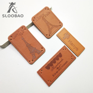 pu皮革皮标 牛仔裤衣服补丁贴装饰贴花 diy手缝修补小标签-阿里巴巴