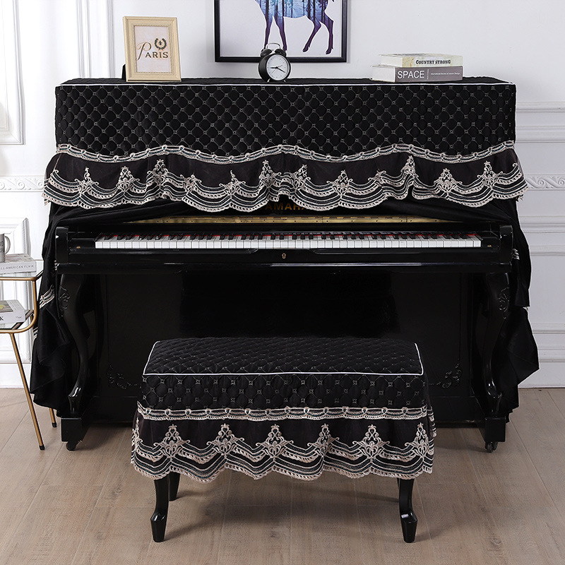 意大利绒紫色欧式奢华布艺全罩钢琴罩 高档钢琴套两件套