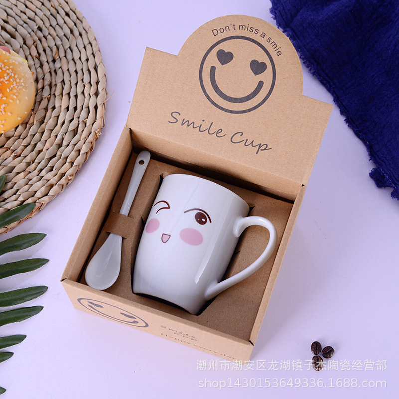 Creative Porcelain Cup Cartoon Mug Printed Logo Advertising Activity Gift Daily Necessities Cup Wholesale