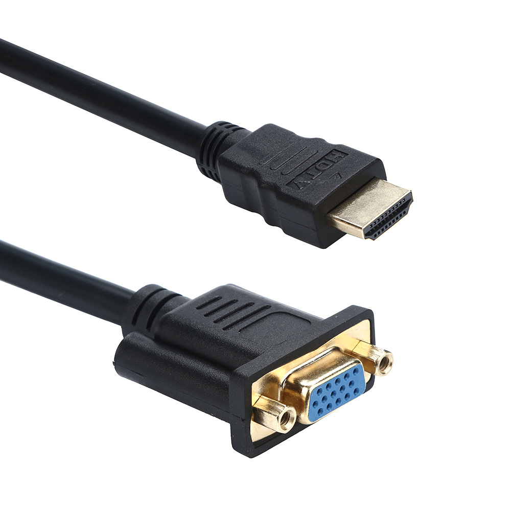 4版hdmi to vga hdmi公转vga母高清转接线1080p转换线vga连接线