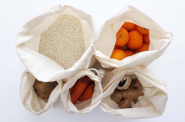 厂家现货 蔬菜水果束口棉布袋 食材环保包装袋 玩具杂物收纳袋子