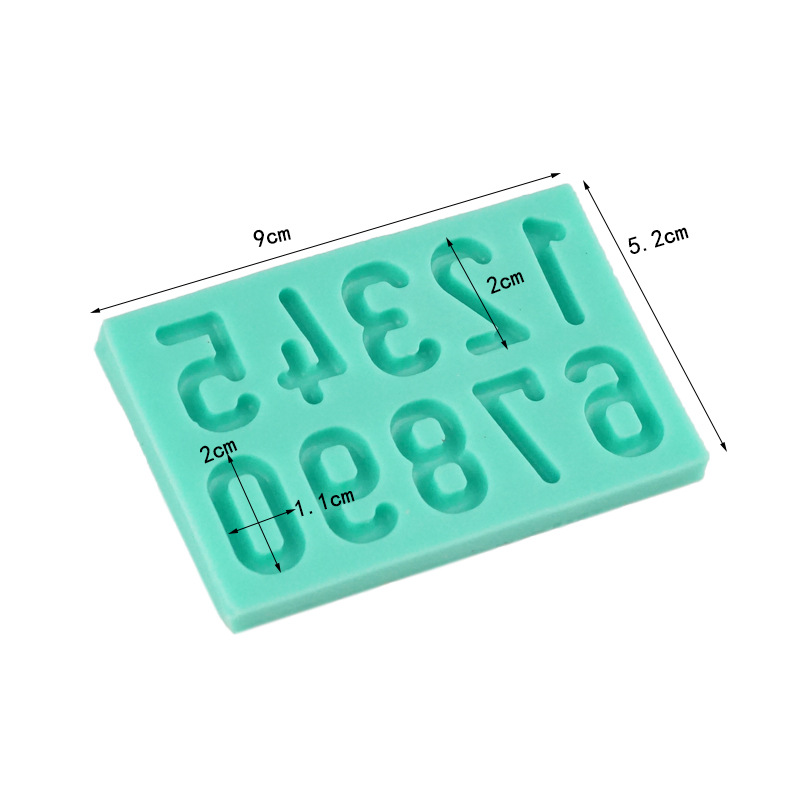 0到9数字蛋糕模具 烘焙diy巧克力模阿拉伯蛋糕生日数字模翻糖工具