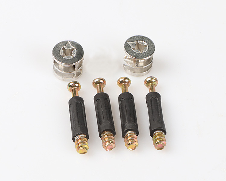 百隆宜仕二合一连接件自攻包塑杆三合一连接件自攻牙螺杆家具五金