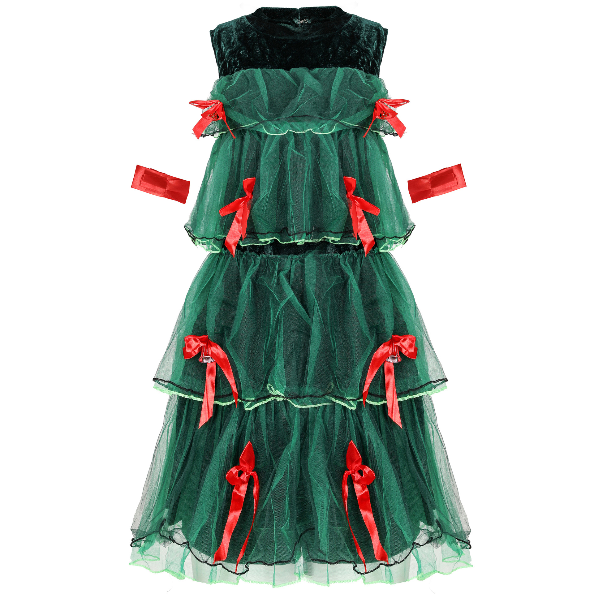 舞台表演节日派对主题圣诞树裙衣服 圣诞节服装 成人 女士圣诞装