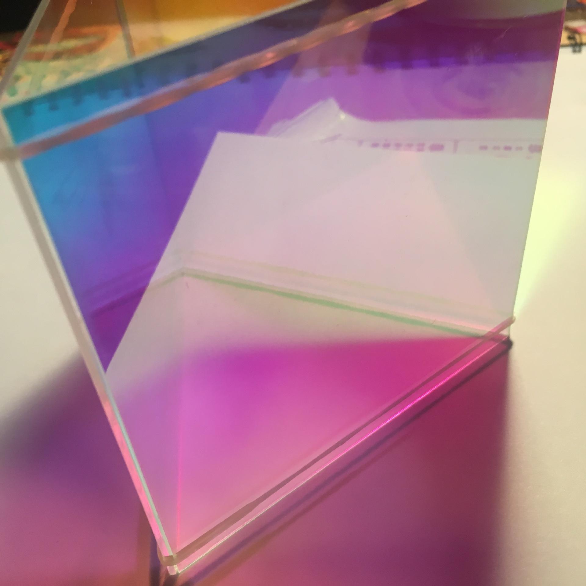 幻彩彩虹炫彩亚克力板七彩有机玻璃板塑料板定制加工切割激光