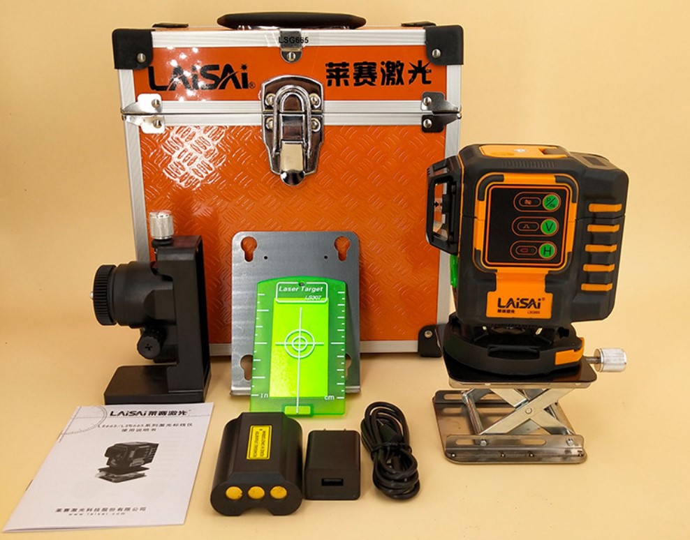 莱赛ld蓝光12线lsg665水平仪 3d贴地仪贴墙仪 高精度遥控自动打线