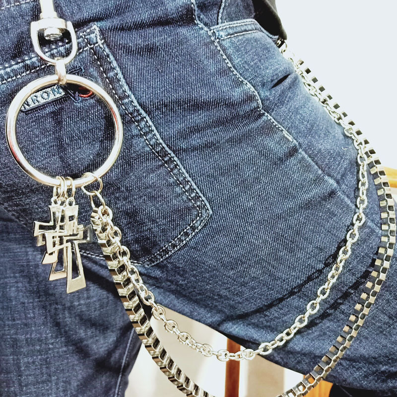 供应欧美时尚裤链 百搭嘻哈街舞 男士摇滚牛仔链批发