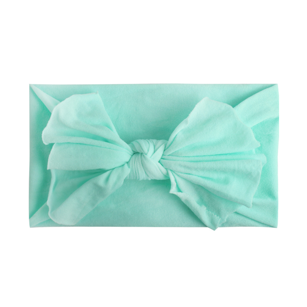 柔软尼龙丝袜儿童宽发带单层蝴蝶结儿童婴儿头带头饰23色现货