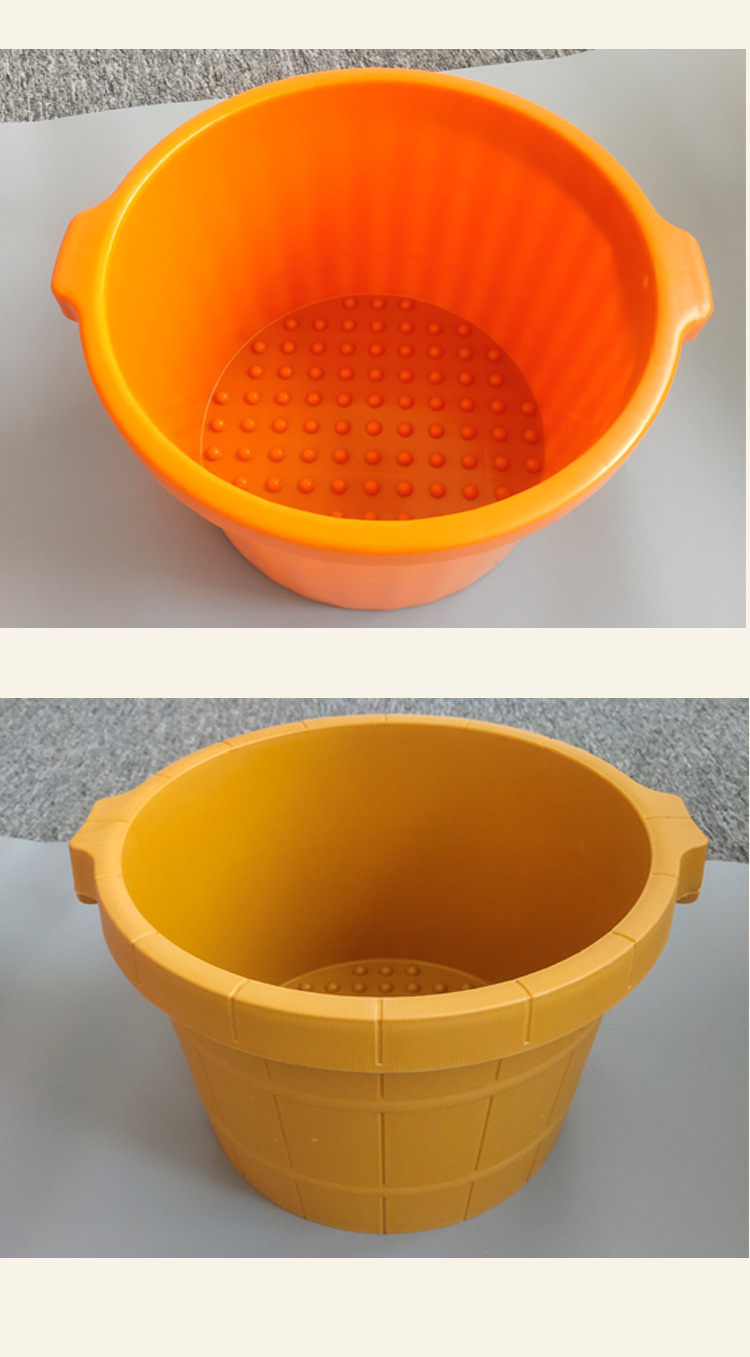 六连环 足疗足浴牛筋塑料泡脚桶耐摔加厚家庭洗脚沐足盆 一件代发