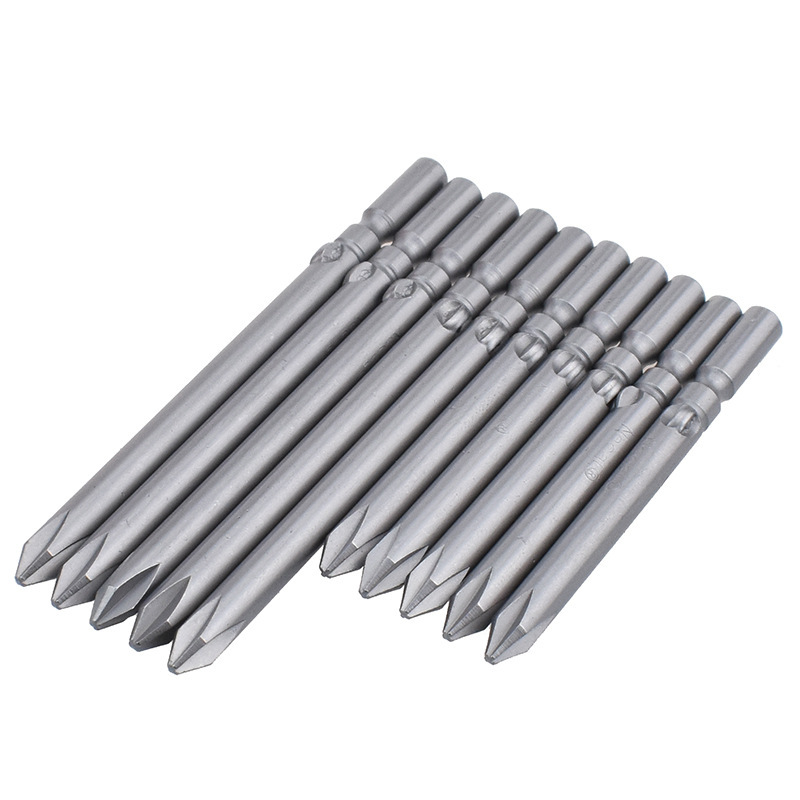 尼高s2钢5厘801十字电批头圆柄电钻电动螺丝刀头起子头带磁60l80l