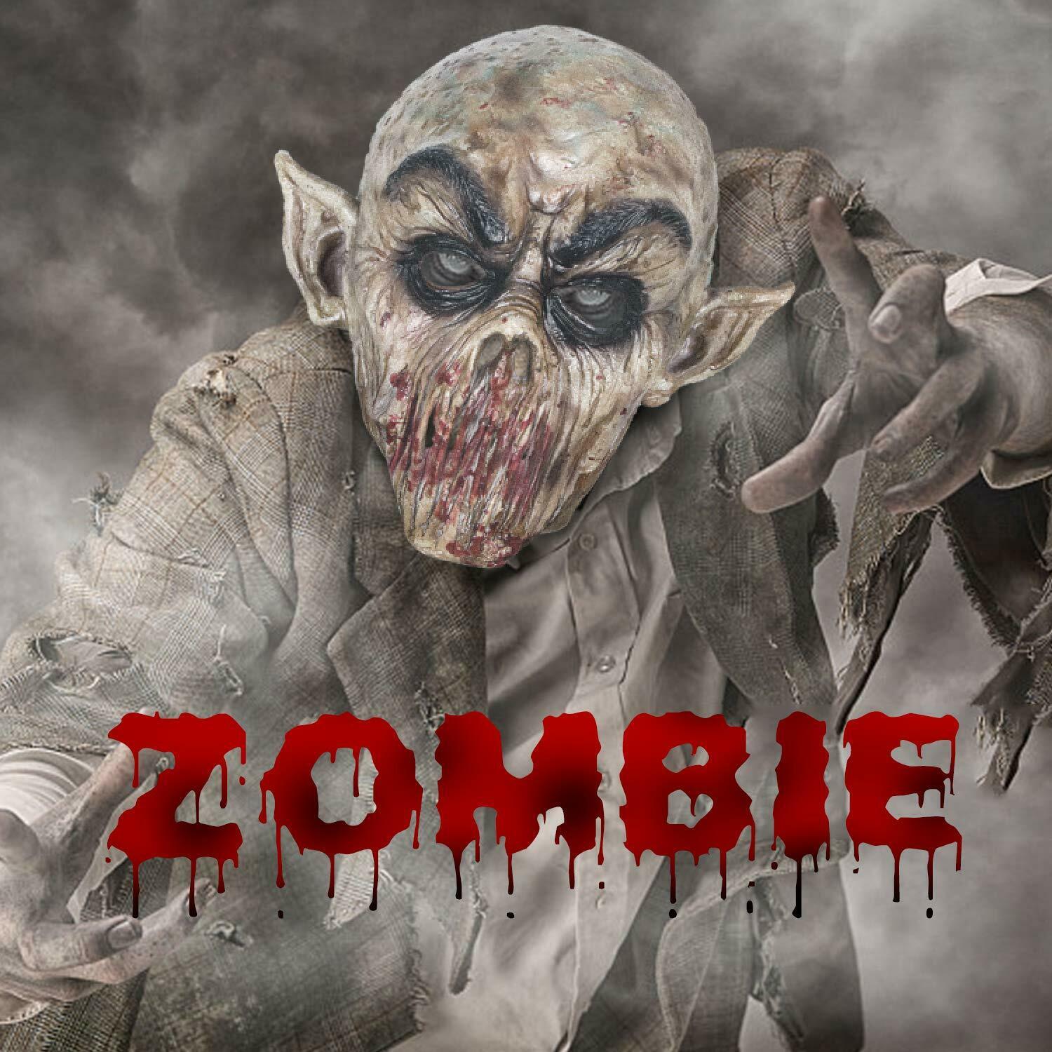 万圣节无嘴怪面具 跨境恐怖角色扮演成人派对装饰道具 僵丧尸头套