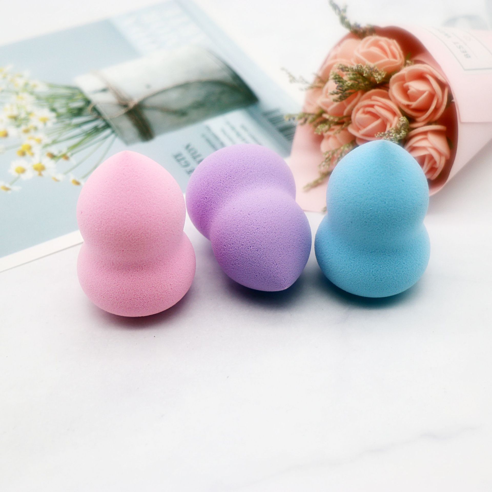 单个装干湿两用葫芦粉扑亲水性粉扑美妆蛋化妆海绵批发