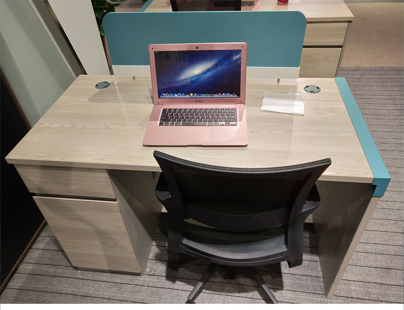 白蜡木工位电脑桌现代简约职员办公桌四人位组合员工办公桌椅批发