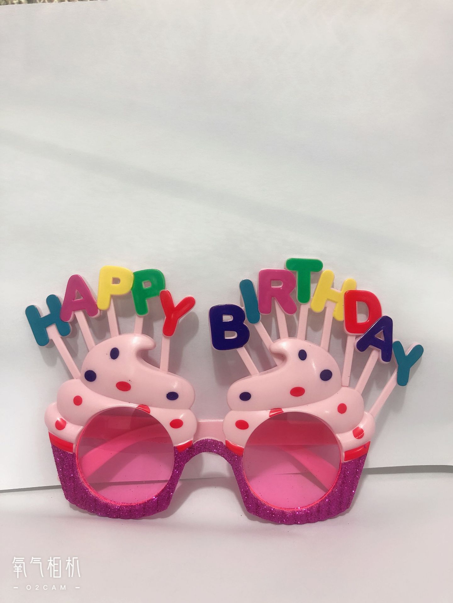 厂家直销爆款 生日蛋糕眼镜 粉片happy birthday眼镜 小红书同款