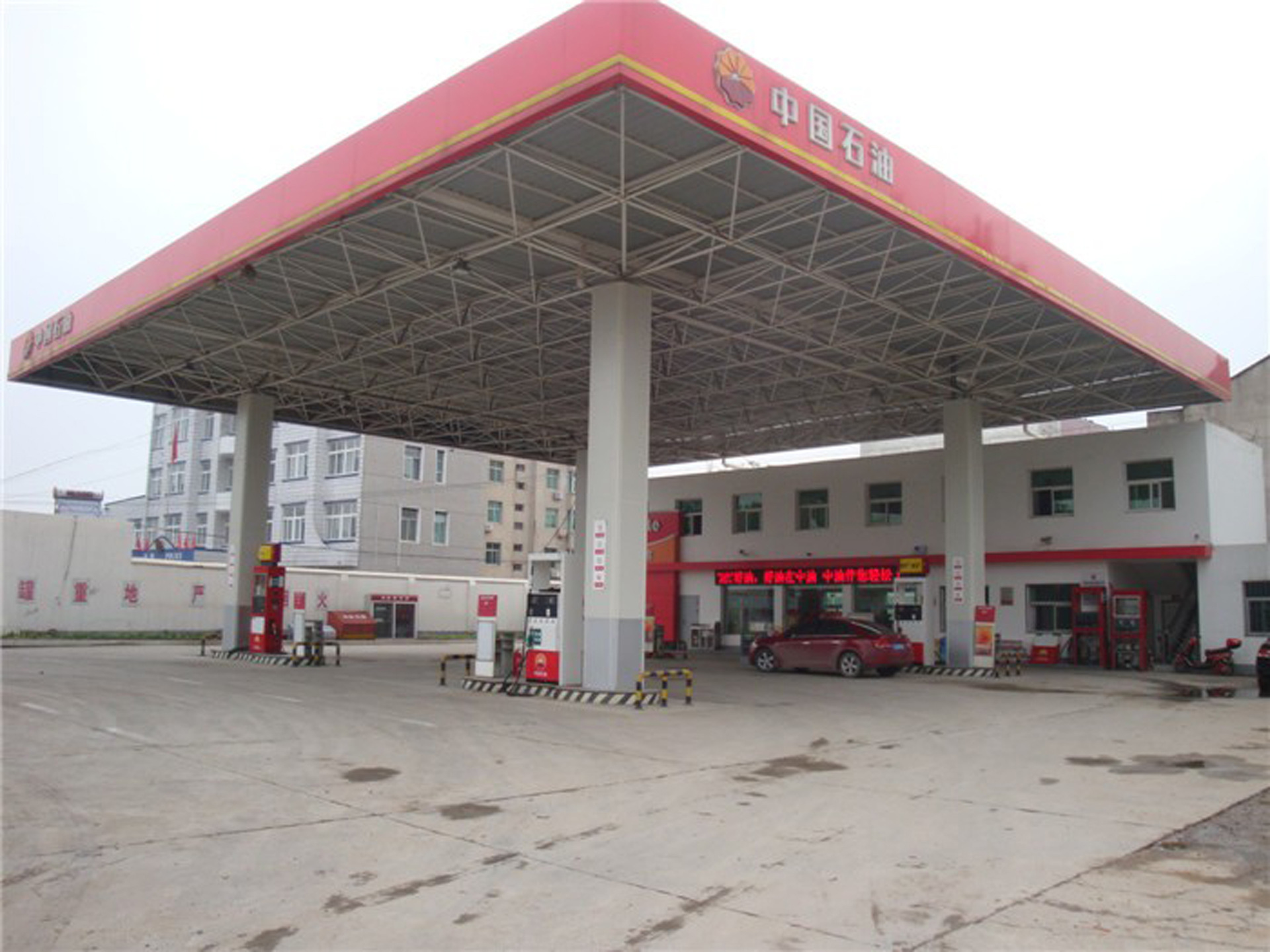 加油站工程罩棚加油站顶棚加油站遮阳棚网架全配套设施定制