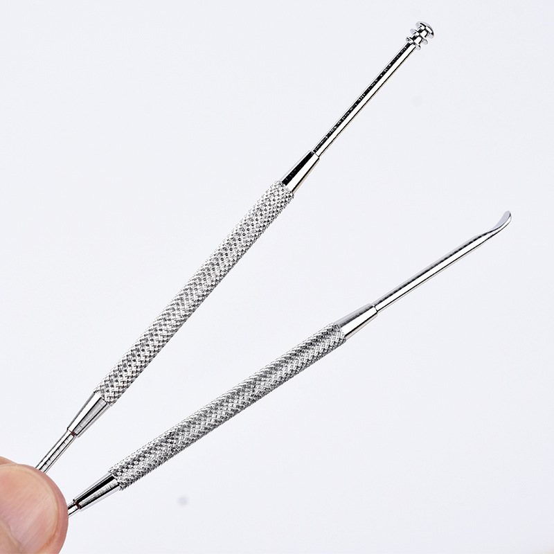 现货批发 不锈钢双头挖耳勺掏耳器 西式螺旋耳勺 耳扒洁耳工-阿里巴巴