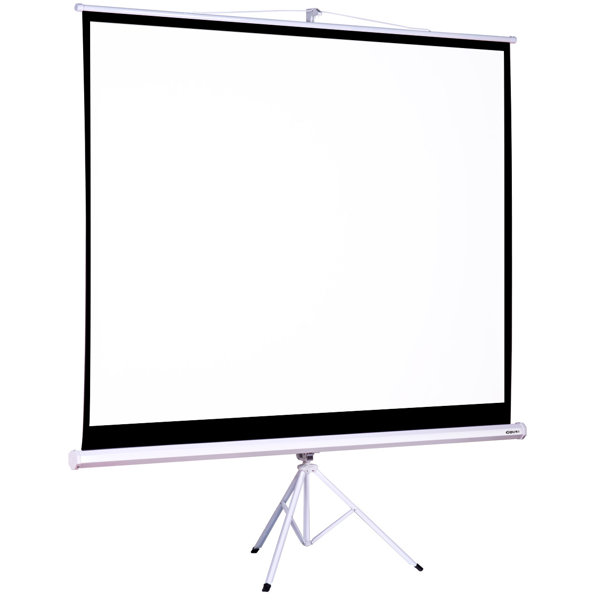 得力50490 投影幕84英寸支架幕布高清白塑家用办公投影仪幕布得力