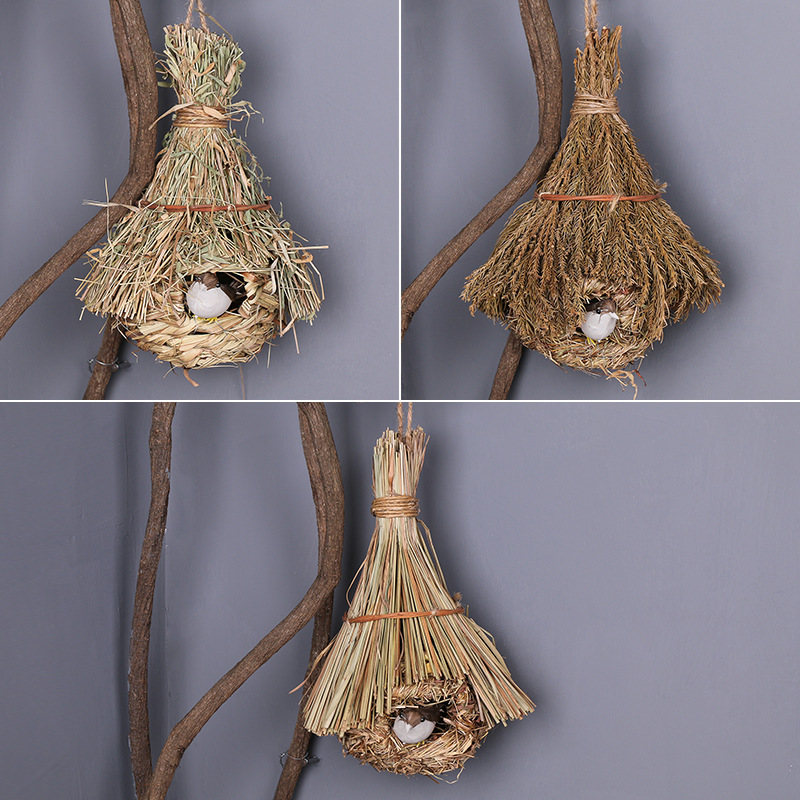 手工藤编织柳编鸟巢鸟窝鸟笼装饰鸟屋森系婚庆礼拍摄拍照道具摆件