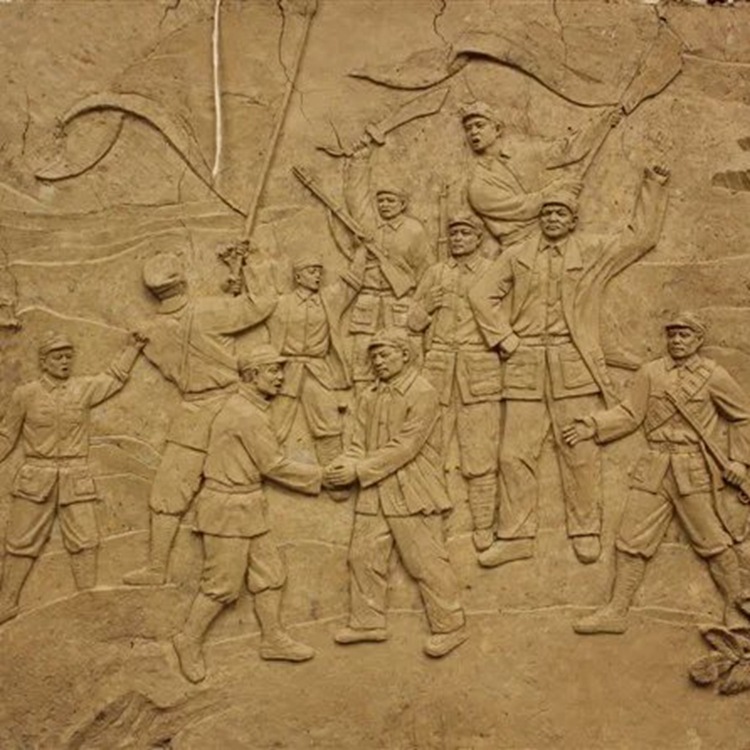 锻铜浮雕雕壁抗日壁画酒店紫铜走廊背景墙万里长城雕塑