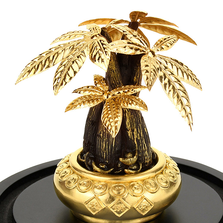 金箔发财树摇钱树摆件招财树家居酒柜装饰工艺品客厅摆设开业礼品
