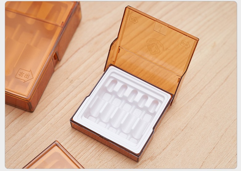 厂家避光针剂盒2ml5支包装10支包装抢救车装药盒pc塑料盒子遮光盒