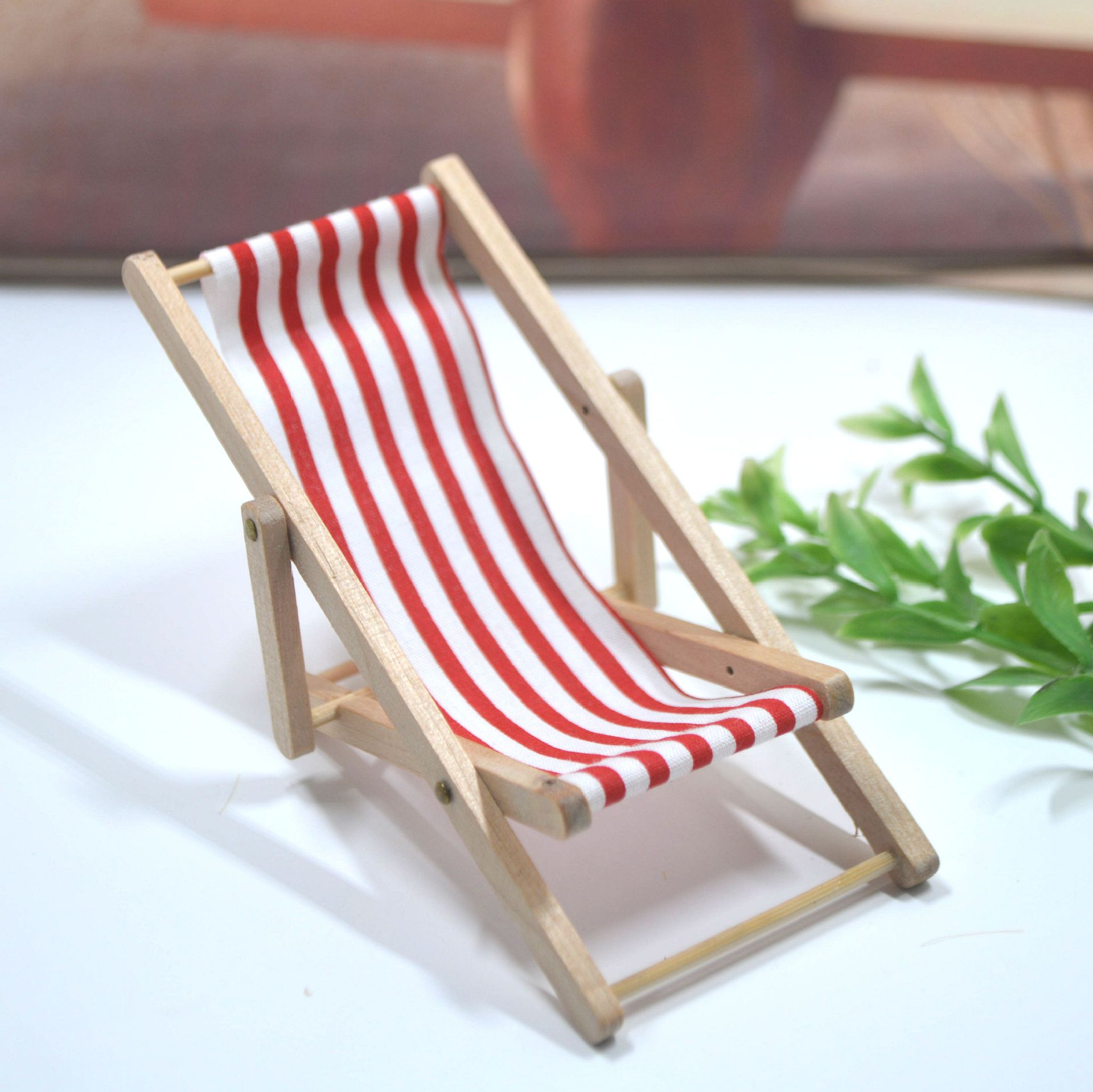 1;12微缩食玩场景娃娃屋配件迷你仿真沙滩椅可折叠休闲椅子