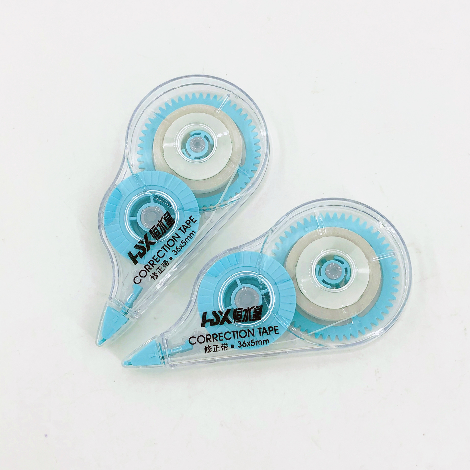 批发新款pet透明膜带修正带两支装超薄膜改正带学生涂改带文具