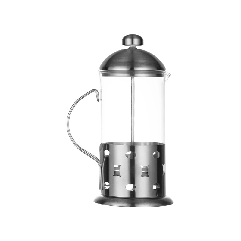 Cross-Border Hot Stainless Steel Glass Coffee Maker Moka Pot Tea Infuser Stainless Steel French Presses Coffee Cup