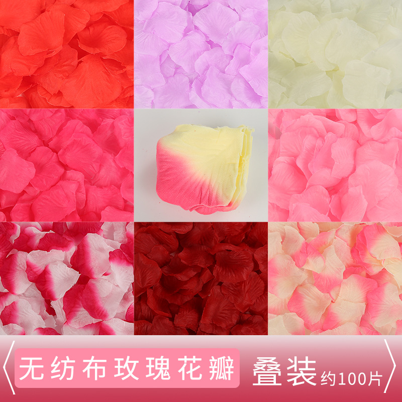 Non-Woven Fabric Stacked 100 Petals Simulation Petals Wedding Petals Fake Petals Rose Petals Special Offer