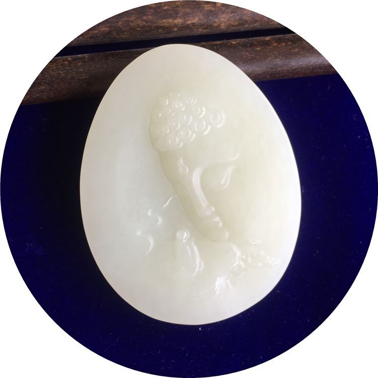 天然精美和田白玉玉石侧面释迦牟尼佛佛头吊坠 男女款挂饰挂件