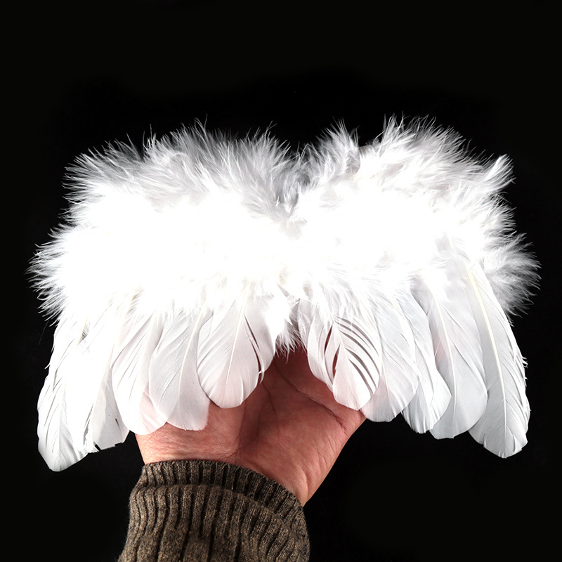 天使翅膀 周岁宝宝写真道具 天使头箍婴儿翅膀摄影配饰羽毛翅膀批