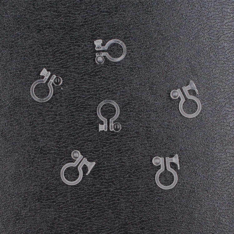 diy饰品配件 u型耳夹 塑料隐形耳夹 无耳洞透明插耳钉带钻杯耳夹