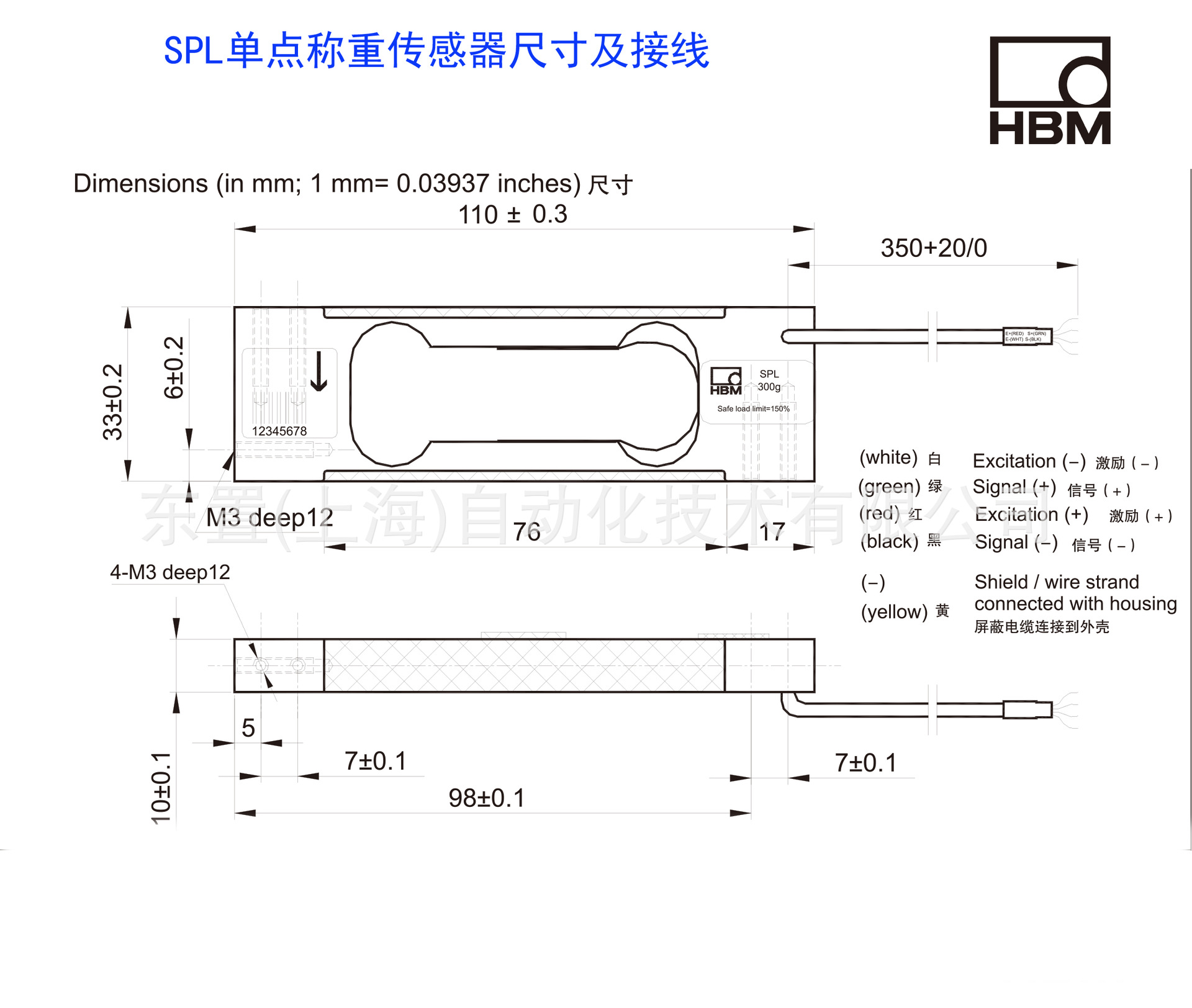 德国hbm 高精度微小型设备小量程称重传感器 spl