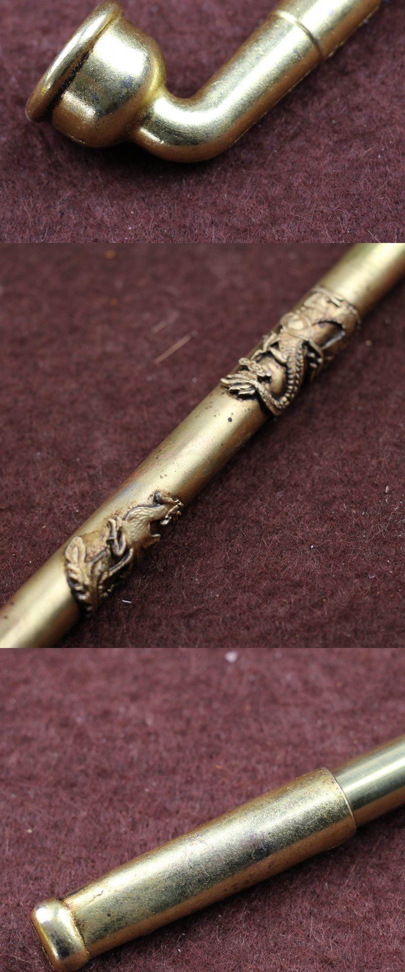 黄铜烟杆仿古老式长烟丝杆30厘米现代工艺品摆件一件代发铜旱烟杆