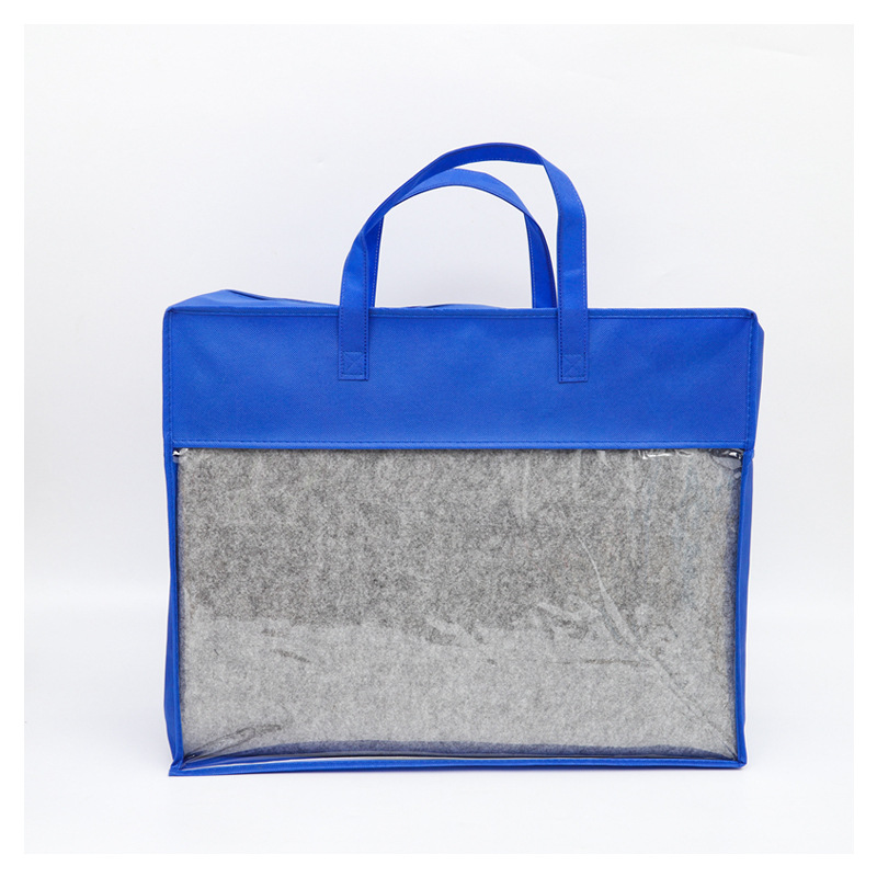 Non-Woven Textile Bag Pvc Zipper Bag Custom Quilt Packaging Bag Bedding Handbag Custom Logo