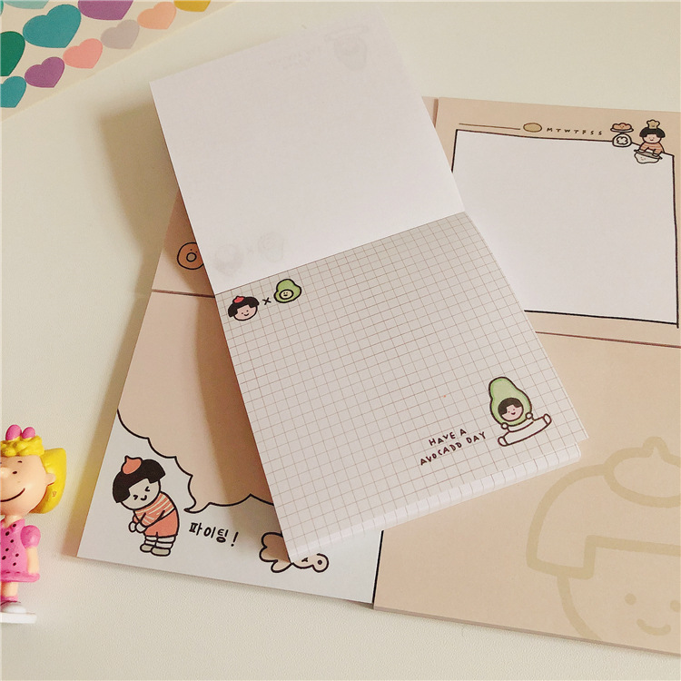 韩国ins软妹学生卡通可爱面包便签备忘便条纸手账便签纸便携小本