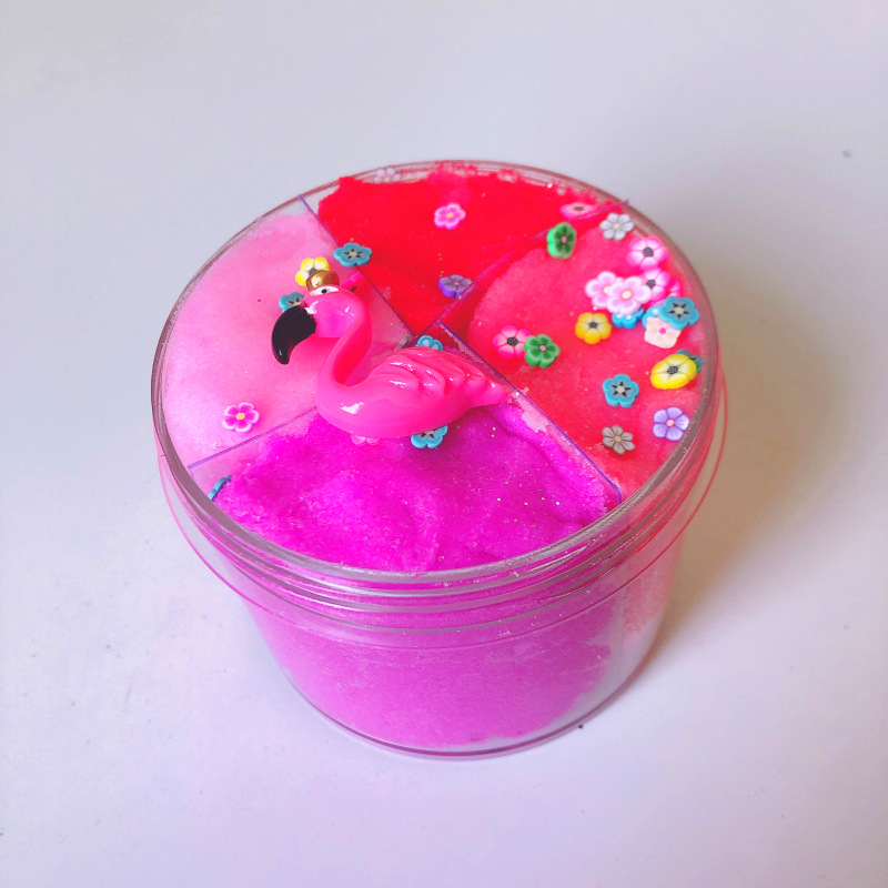 火烈鸟拉丝泥 cloud slime 史莱姆云朵泥蚕丝泥 千丝泥diy玩具